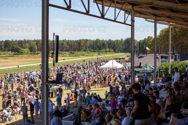 Race day at the racecourse in Hassloch, Palatinate. An estimated 3, 000 to 4, 000 spectators were