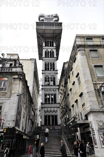 Elevador de Santa Justa, also known as Elevador do Carmo, connects the Baixa and Chiado