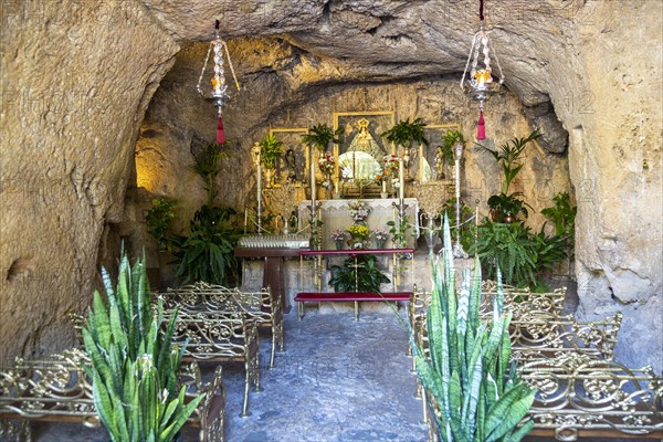 Sanctuary chapel building Santiago de la Virgen De la Pena, Mijas, Malaga province, Andalusia,
