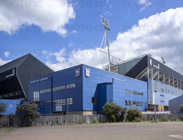 Football ground stadium Ipswich Town Football Club, Ipswich, Suffolk, England, UK view from Russell