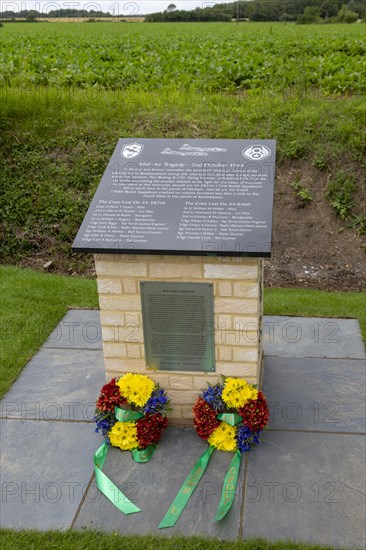 Mid-air tragedy USAAF 447th Bombardment Group 1944 memorial, Hitcham and Kettlebaston, Suffolk,