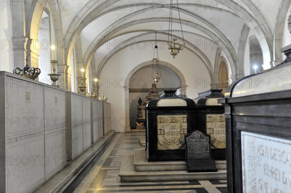 Stone sarcophagi, burial place of the House of Braganza, Monastery of Sao Vicente de Fora, built
