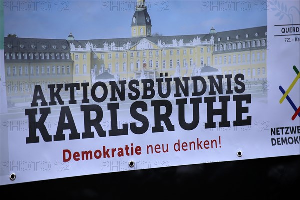 Karlsruhe: Corona protests against the measures taken by the federal government. The protests were