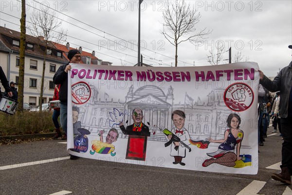 Karlsruhe, 10 December 2023: Large demonstration in favour of reappraisal of the coronavirus