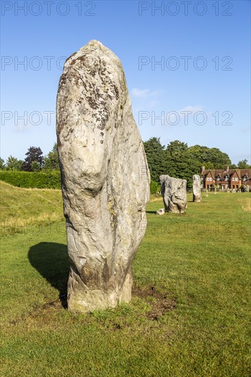 Standing stones in south west quadrant neolithic stone circle henge prehistoric monument, Avebury,