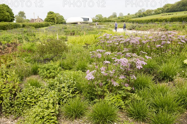 Hauser and Wirth art gallery, restaurant and garden, Durslade Farm, Bruton, Somerset, England, UK