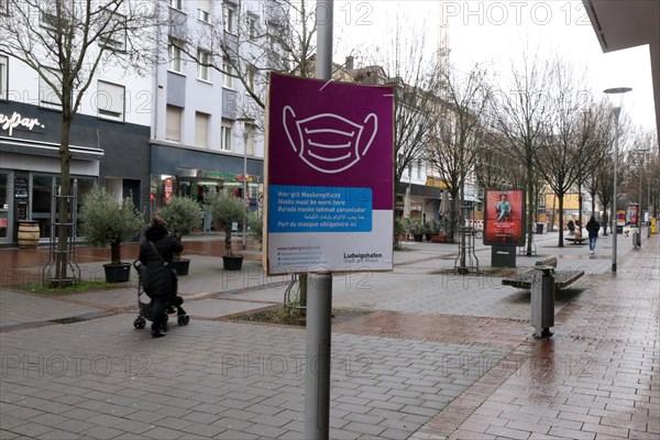 Symbolic of the coronavirus crisis in Germany: the deserted pedestrian zone in Ludwigshafen