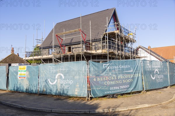 Construction site private owner occupier housing by Flagship Homes housing association, Sutton,