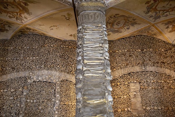 The Chapel of Bones, Capela dos Ossos, city of Evora, Alto Alentejo, Portugal, southern Europe,