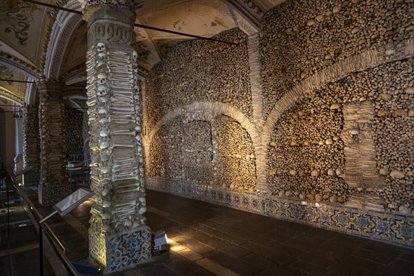 The Chapel of Bones, Capela dos Ossos, city of Evora, Alto Alentejo, Portugal, southern Europe,