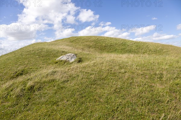 Adam's Grave prehistoric neolithic long barrow, Alton Barnes, Wiltshire, England, UK, horned shaped