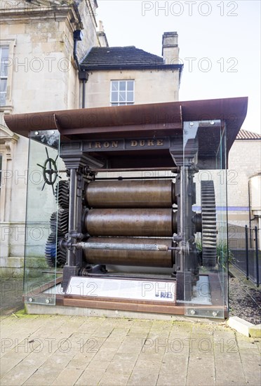 Iron Duke industrial archaeology 1849 rubber manufacturing machinery, Bradford on Avon, Wiltshire,