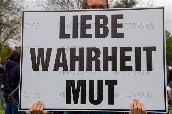 Corona demo in Landau, Palatinate. At the rally, various speakers recapitulated the political