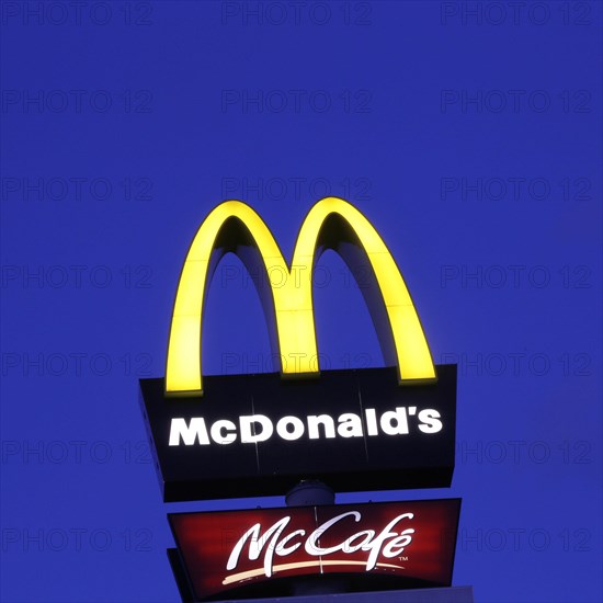 Logo at McDonalds in Hassloch/Pfalz, Germany, Europe