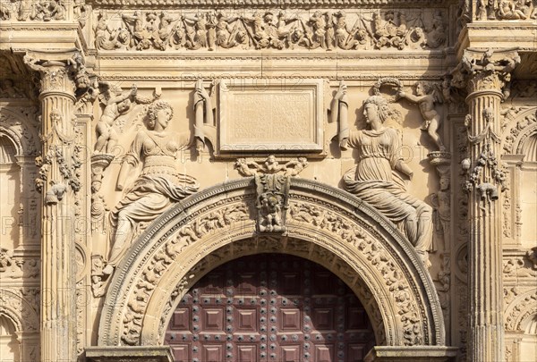 Carved stonework detail, church of Sacred Chapel of El Salvador, Sacra Capilla del Salvador, Ubeda,