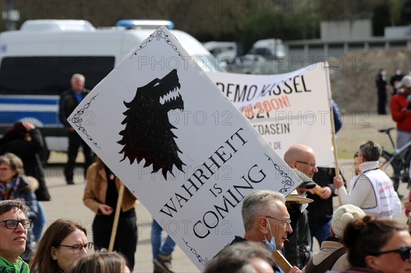 Lateral thinker demonstration in Stuttgart. The motto of the demonstration was Fundamental rights