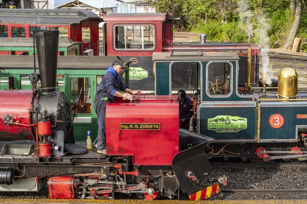 Steam locomotives and carriages of the historic convict railway Train to the End of the World,