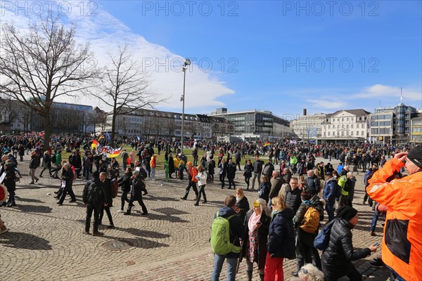Large demonstration by critics of the corona measures in Kassel: Protests took place simultaneously