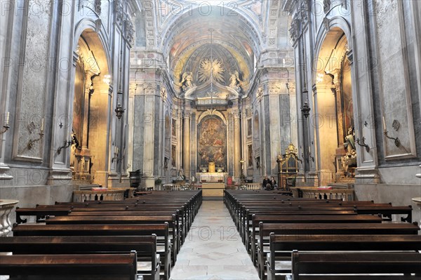 Interior view, Basilica da Estrela consecrated in 1790, burial place of Queen Maria I, Lisbon,