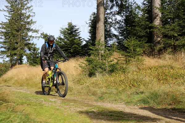 Mountain bike tour through the Bavarian Forest with the DAV Summit Club: Mountain bikers in the