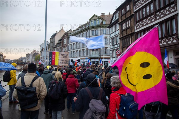 Strasbourg, France: Large demonstration for freedom against the corona measures and the vaccination