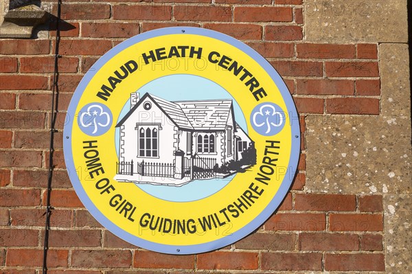 Sign for Maud Heath Centre, Home of Girl Guiding, Wiltshire North, Tytherton, Wiltshire, England,