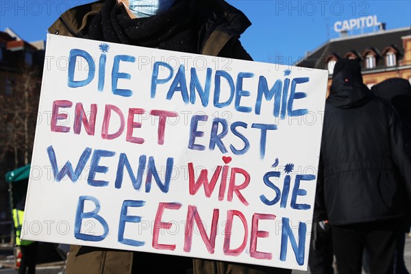 Mannheim: Demonstration against the corona measures. The demonstration was organised by an