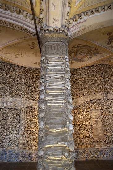 The Chapel of Bones, Capela dos Ossos, city of Evora, Alto Alentejo, Portugal, southern Europe,