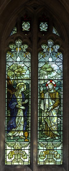 Stained glass window Noli me Tangere Seend church, Wiltshire, England, UK 1908 James Powell and