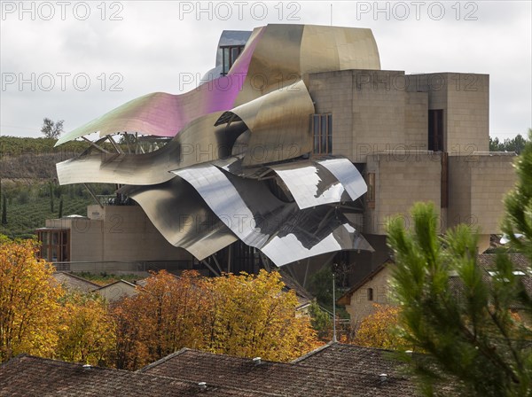 Modern architecture Marques de Riscal Hotel, architect Frank Gehry, Elceigo, Alava, Basque Country,