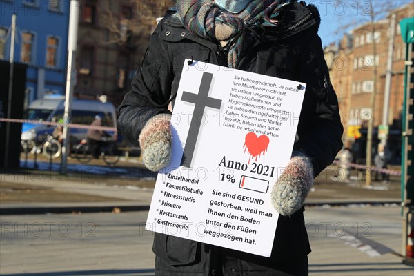 Mannheim: Demonstration against the corona measures. The demonstration was organised by an