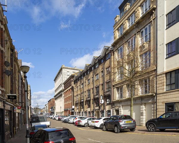 Large nineteenth century buildings being convert to apartments and offices, Butetown, Cardiff Bay,