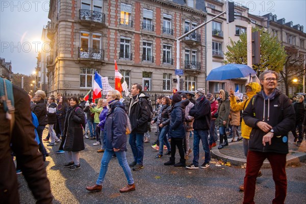 Strasbourg, France: Large demonstration for freedom against the corona measures and the vaccination