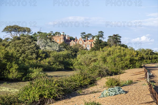 Historic Victorian mansion building, Bawdsey manor, Suffolk, England UK, built by Sir Cuthbert