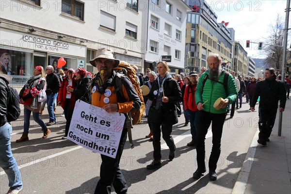 Lateral thinker demonstration in Stuttgart. The motto of the demonstration was Fundamental rights
