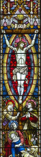 Victorian stained glass east window, Tidworth south church, Wiltshire, England, UK Heaton, Butler