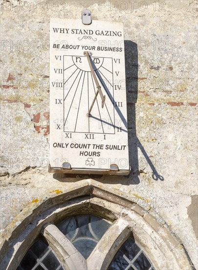 Sundial church of St Michael South Elmham, Suffolk, England, UK Why Stand gazing Be About Your