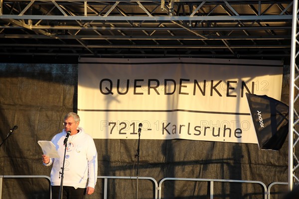 Karlsruhe: Corona protests against the measures taken by the federal government. The protests were