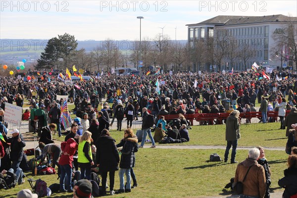 Large demonstration by critics of the corona measures in Kassel: Protests took place simultaneously