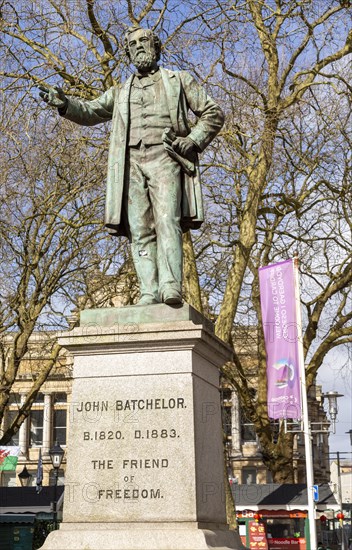 John Batchelor 1820-1883 statue, Victorian businessman and politician, the Friend of Freedom,