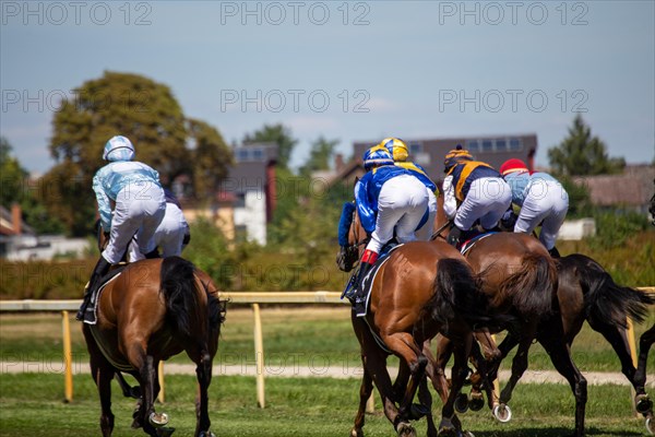 Race day at the racecourse in Hassloch, Palatinate. Prize of St. Hippolyt/Muehle Ebert & Gestuet