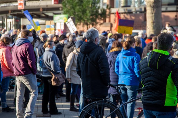 Peace demonstration against the war in Ukraine in the cities of Ludwigshafen and Mannheim with a