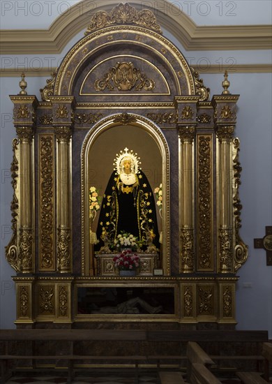 Statue of Virgin de los Dolores, church of Saint Anthony of Padua, Frigiliana, Malaga province,