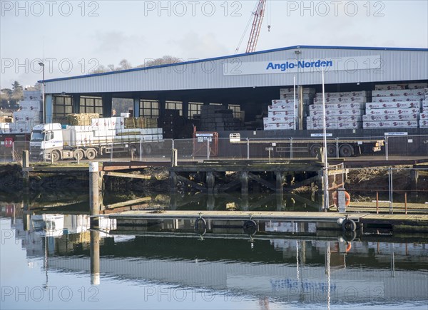 Anglo-Norden timber warehouse Ipswich Wet Dock waterside redevelopment, Ipswich, Suffolk, England,
