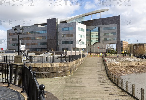Modern Atradius building in Cardiff Bay redevelopment area, Harbour Drive, Capital Waterside,