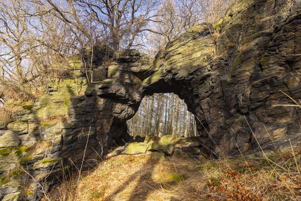 The Hohle Stein, a rock gate about three metres high and about four metres wide near Oelsen (area