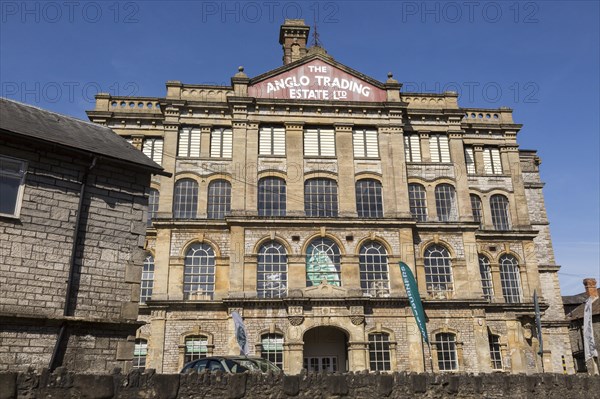 Anglo-Bavarian Brewery building built 1864, Shepton Mallet, Somerset, England, UK now Anglo Trading