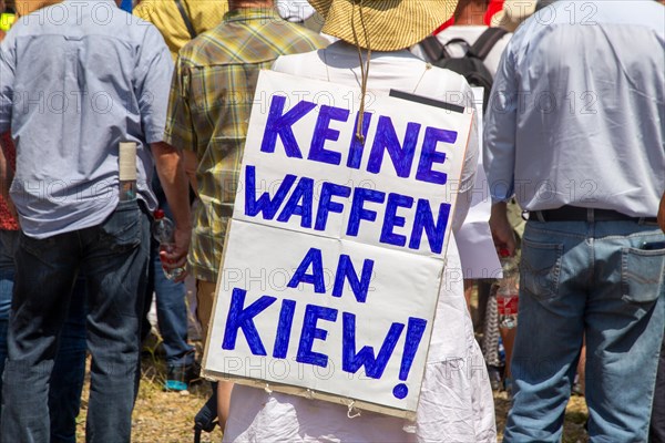Peace demonstration in front of Ramstein Air Base against war and armament and in favour of