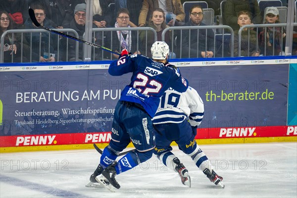 26.01.2024, DEL, German Ice Hockey League, Matchday 41) : Adler Mannheim vs Iserlohn Roosters (duel