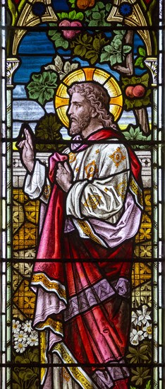 Stained glass window Weybread church, Suffolk, c 1884 W G Taylor 'Where I am there shall also my